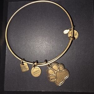 Alex and Ani Gold Paw Print Charm Bangle